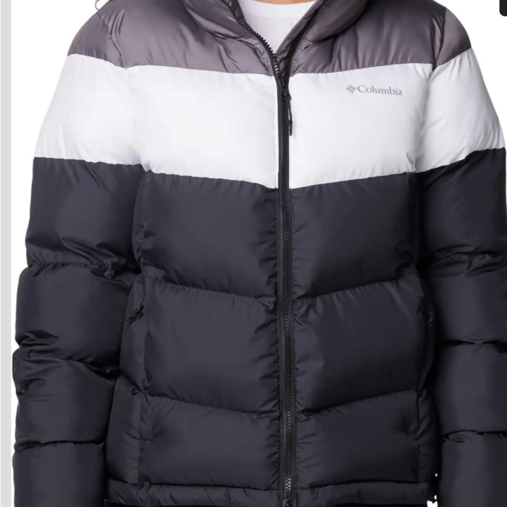 Columbia Puffect II Women's Black, Gray, and White Colorblock Puffer Jacket XL